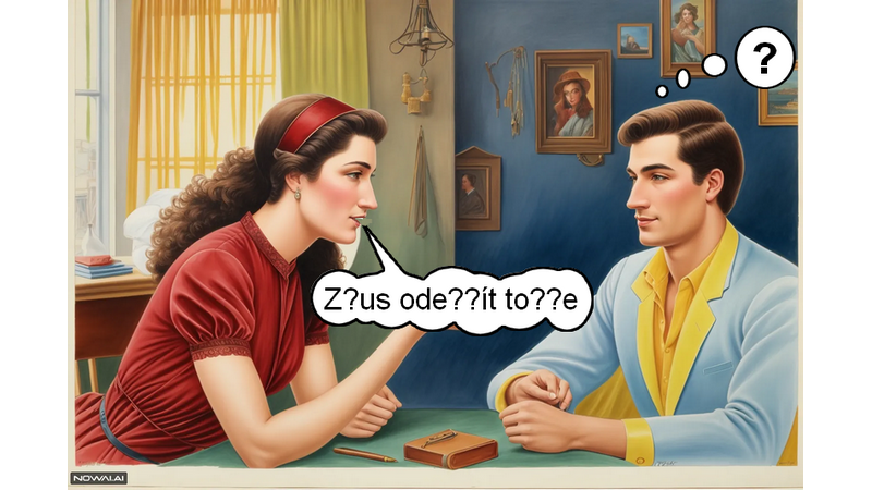 muž odezírá a neví, co žena řekla